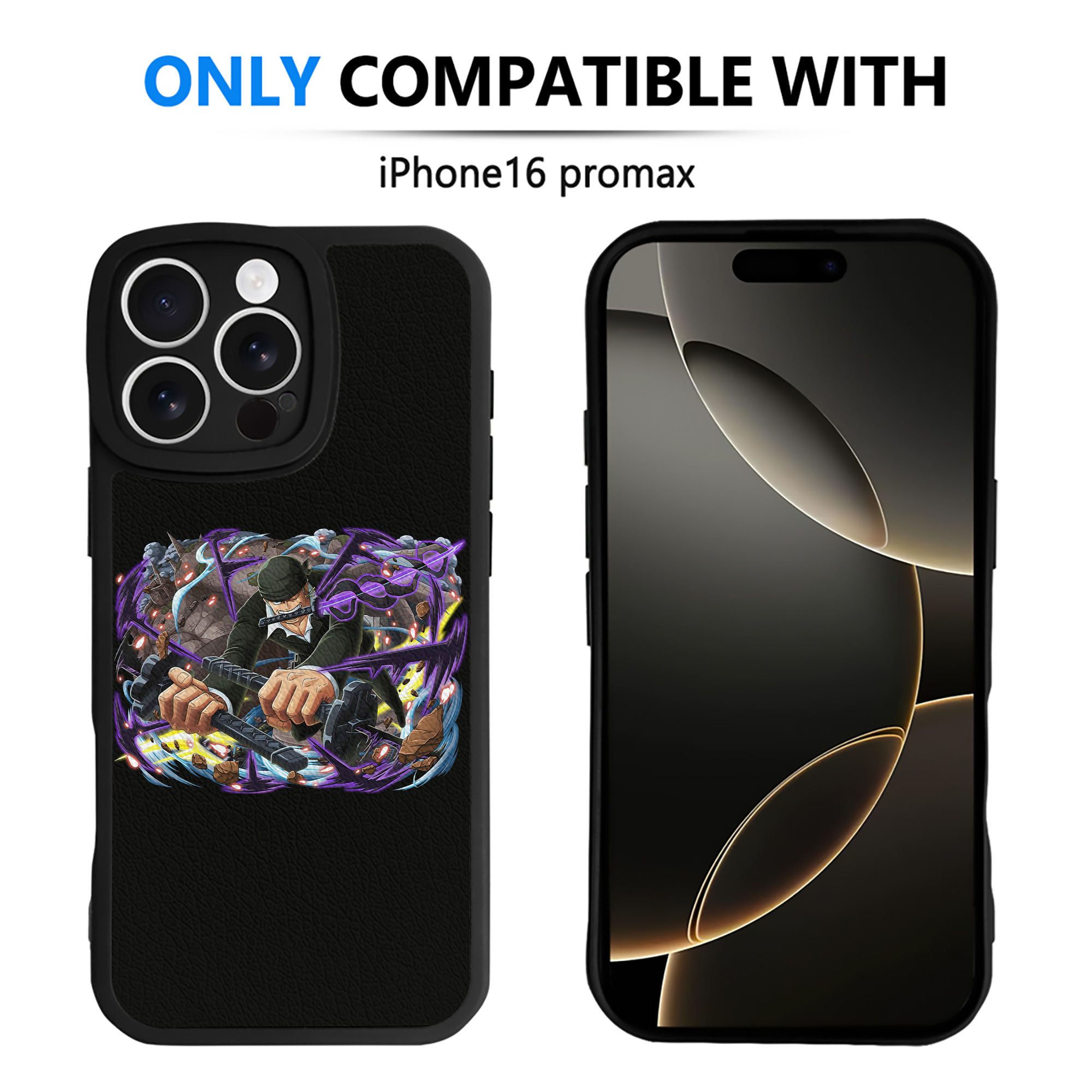 （画像用） ワンピース ロロノア・ゾロ ONE PIECE Roronoa Zoro 【iPhone 16シリーズ対応】シリコンスマホケース（レザー調） 材質：シリコン